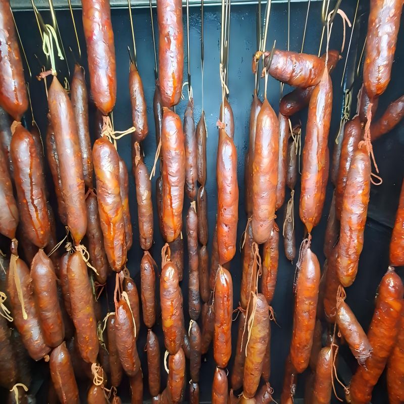 Geräucherte Schweinswurste 500g (etwas scharf)